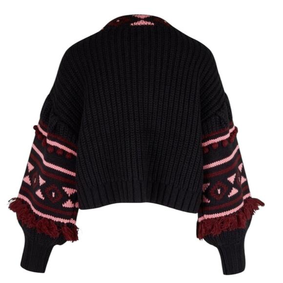 NWT Sachin + Babi Landon Knit - Black Burgundy Peony Cardagin – Sz XL - Picture 8 of 14